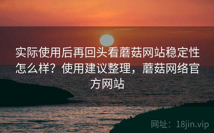 实际使用后再回头看蘑菇网站稳定性怎么样?使用建议整理,蘑菇网络官方网站 实际使用后再回头看蘑菇网站稳定性怎么样?使用建议整理,蘑菇网络官方网站